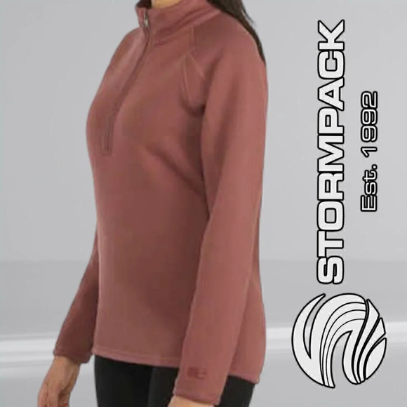 Stormpack | Ladies' Sweater Fleece lined Quarter Zip Pullover | Rose Pink | NWT - Picture 4 of 7